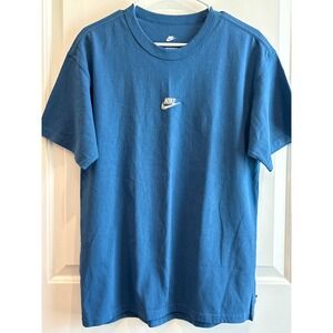 Nike The Nike Tee Mens T-Shirt Embroidered Logo Blue Casual Short Sleeve Size S